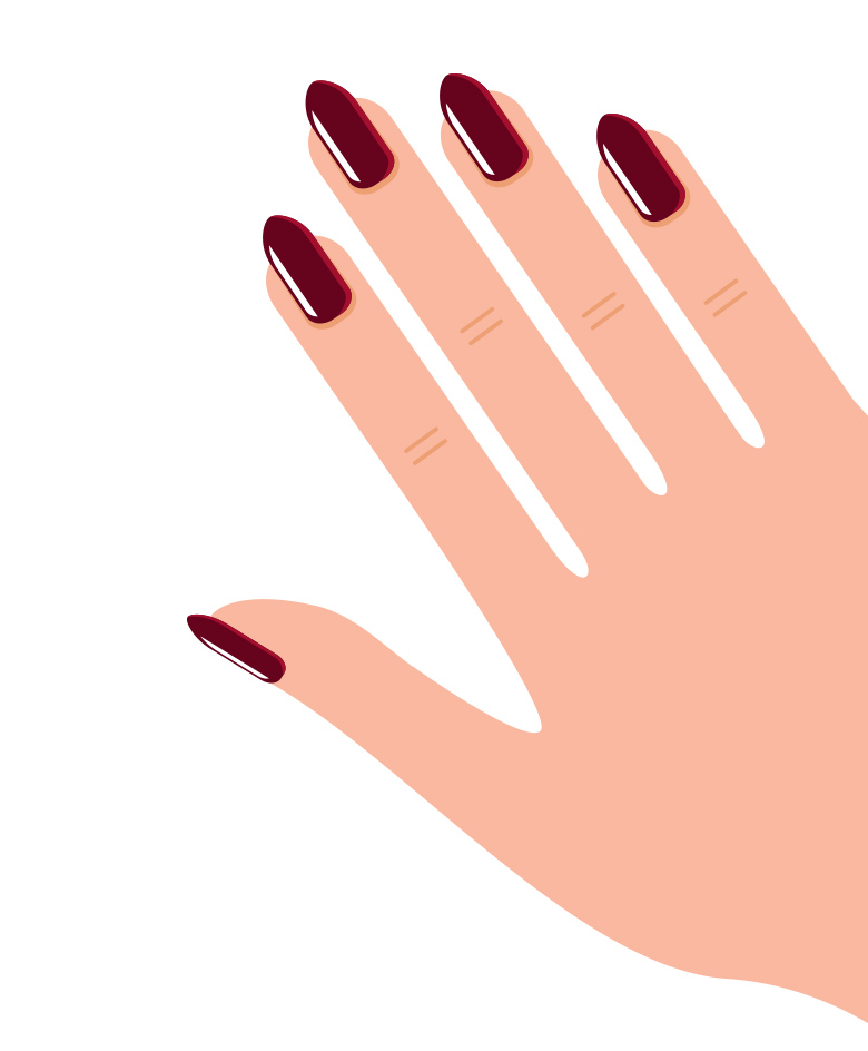 Breng crimson kleur aan op je nagels