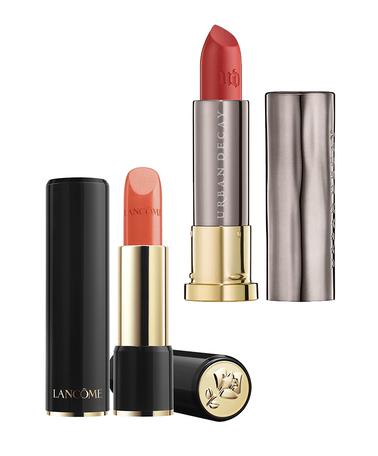 Vice Lipstick Comfort Matte van Urban Decay en L’Absolu Rouge Cream van Lancôme