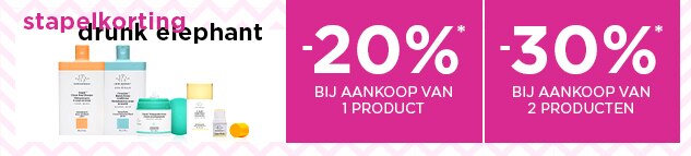 Geniet van stapelkorting op DRUNK ELEPHANT- Tot 30% korting* Geniet van stapelkorting op DRUNK ELEPHANT- Tot 30% korting*