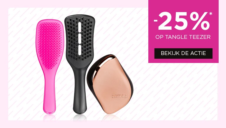Geniet van 25% korting op het gamma van TANGLE TEEZER* Geniet van 25% korting op het gamma van TANGLE TEEZER*