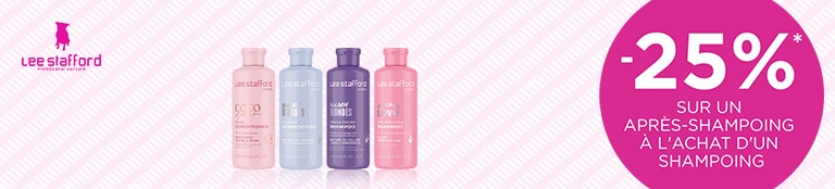 -25% sur un après-shampoing à l'achat d'un shampoing de LEE STAFFORD* -25% sur un après-shampoing à l'achat d'un shampoing de LEE STAFFORD*