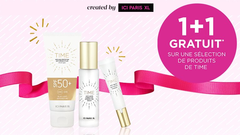 1+1 gratuit sur une sélection de produits de TIME* 1+1 gratuit sur une sélection de produits de TIME*