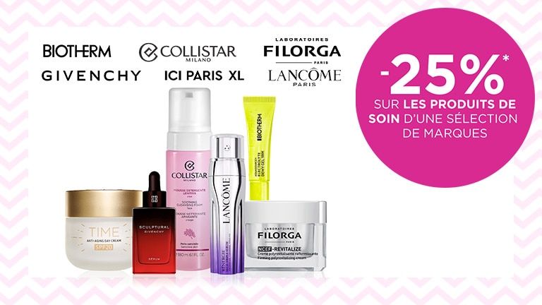 *–25 % sur les soins de marques sélectionnées! *–25 % sur les soins de marques sélectionnées!