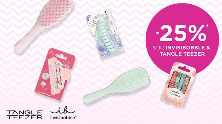-25% sur INVISIBOBBLE & TANGLE TEEZER* -25% sur INVISIBOBBLE & TANGLE TEEZER*