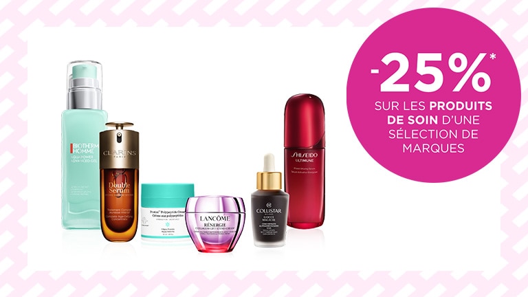 -25% sur tous les soins d'une sélection de marques* -25% sur tous les soins d'une sélection de marques*