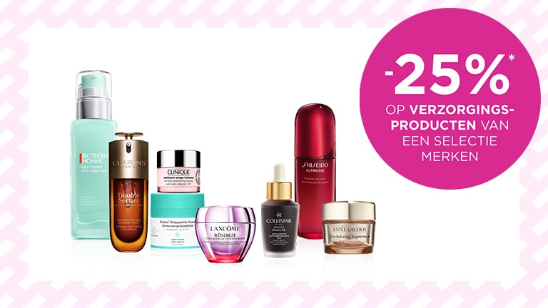 -25% op alle skincare van een selectie merken* -25% op alle skincare van een selectie merken*
