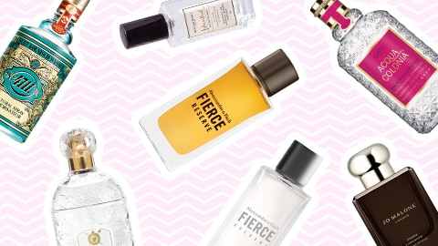 Flatlay avec eau de cologne						 Flatlay avec eau de cologne