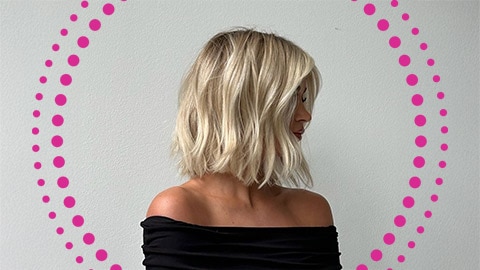 Vrouw met textured bob kapsel						 Vrouw met textured bob kapsel