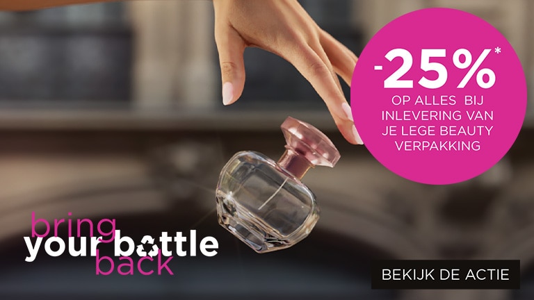 Breng jouw lege beautyverpakking* binnen en ontvang 25% korting* Breng jouw lege beautyverpakking* binnen en ontvang 25% korting*