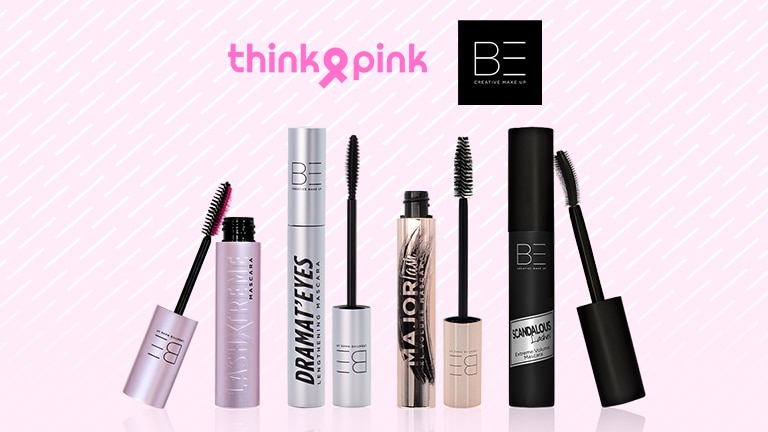 À l'achat d'un mascara Be Creative Make-Up, nous reversons 2 € à Think Pink. À l'achat d'un mascara Be Creative Make-Up, nous reversons 2 € à Think Pink.