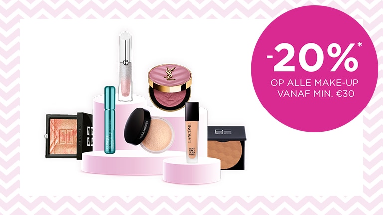 -20% op alle make-up vanaf min. €30* -20% op alle make-up vanaf min. €30*