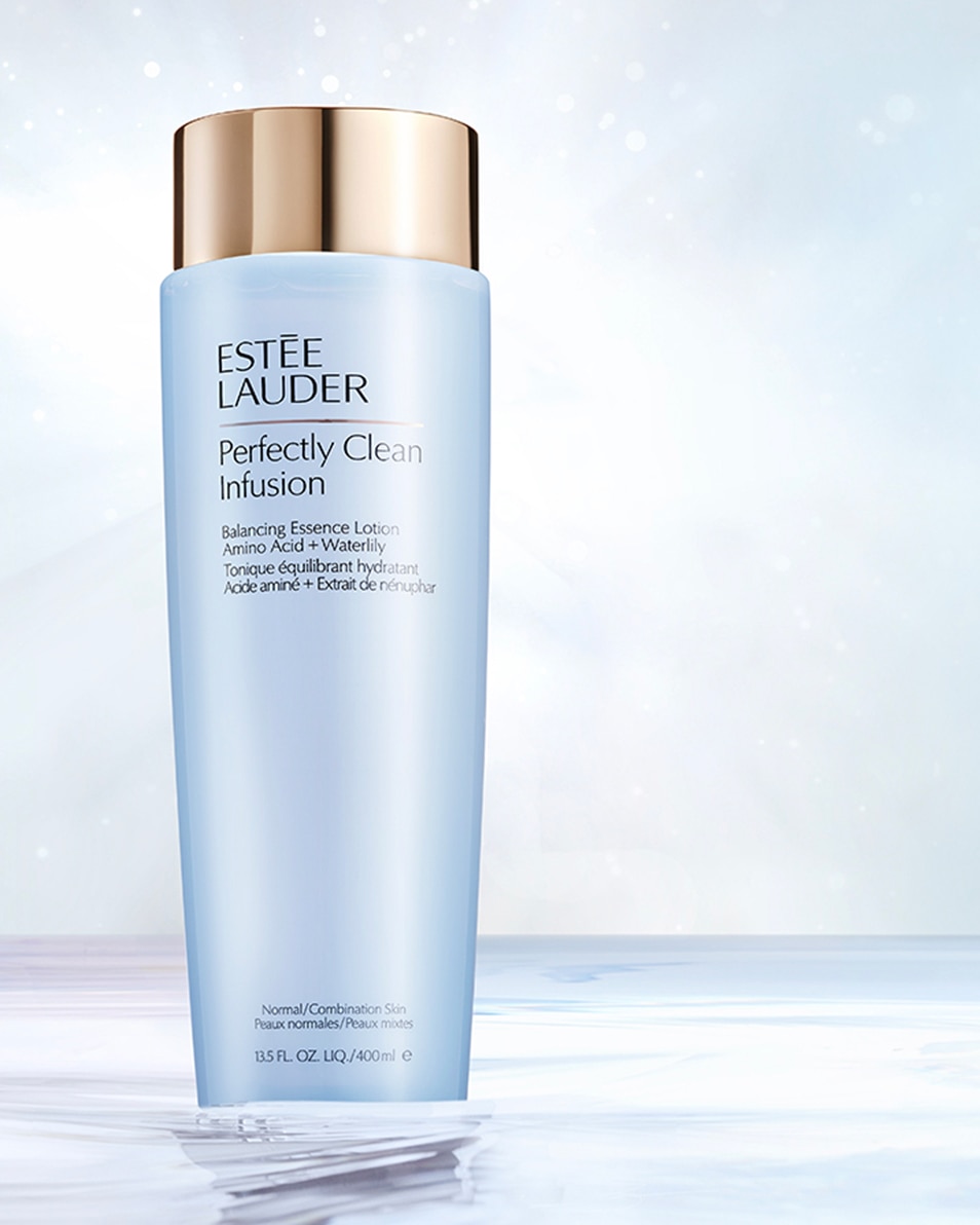 ESTÉE LAUDER PERFECTLY CLEAN INFUSION BALANCING ESSENCE LOTION WITH AMINO ACID15 + WATERLILY WITH AMINO ACID15 + WATERLILY HYDRATERENDE TONER - VOOR NORMALE/GECOMBINEERDE HUID 400 ML 3