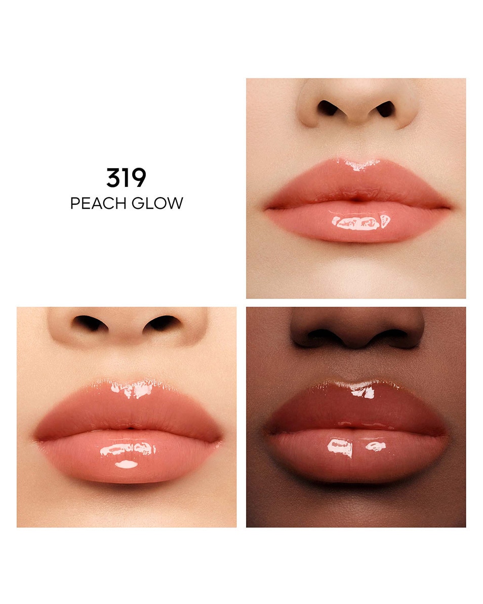 GUERLAIN KISSKISS BEE GLOW OIL HUILE À LÈVRES TEINTÉE AU MIEL 319 PEACH GLOW 3