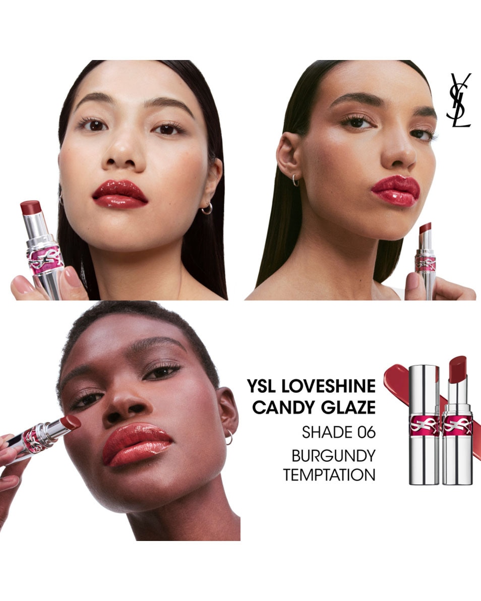 YVES SAINT LAURENT YSL Loveshine Candy Glaze Lip Gloss Stick - 6 6 Burgundy Temptation 3