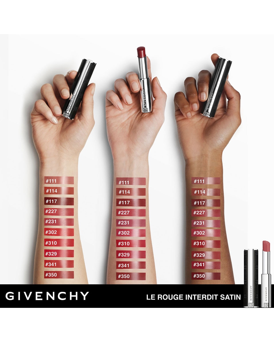 GIVENCHY COSMETICS LE ROUGE INTERDIT SATIN STRALENDE KLEUR - 24 UUR HYDRATATIE ROUGE AUBURN 3