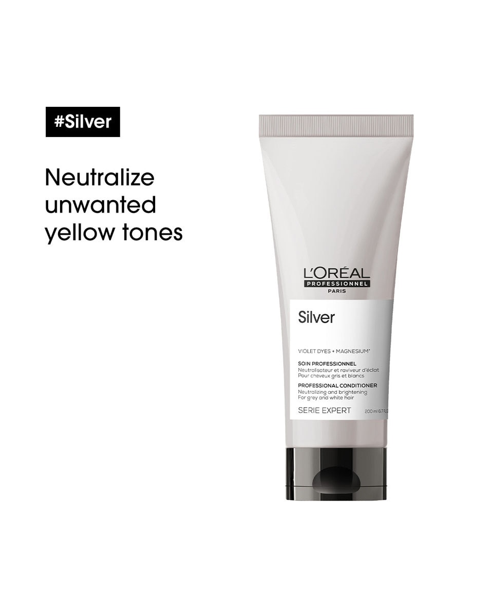 L'OREAL PROFESSIONNEL Silver Après-shampooing pour cheveux gris, blancs ou blond clair 200 ML 3