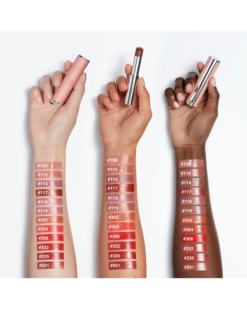 GIVENCHY COSMETICS ROSE PERFECTO SHINE ROUGE À LÈVRES HYBRIDE COULEUR & SOIN LUMINOUS BEIGE 3