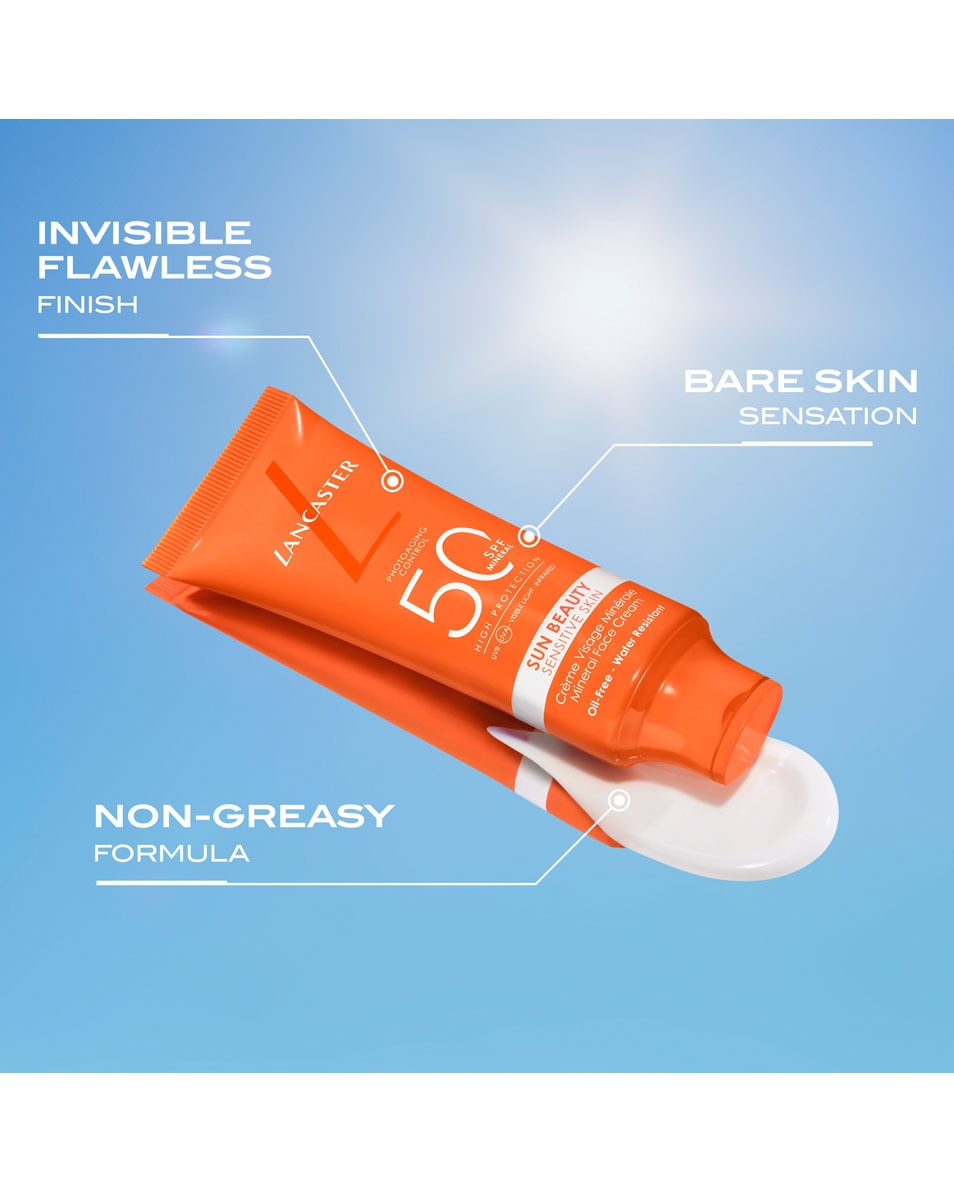 LANCASTER Sun Beauty Sensitive Skin Crème Visage Minérale SPF50 50 G 3