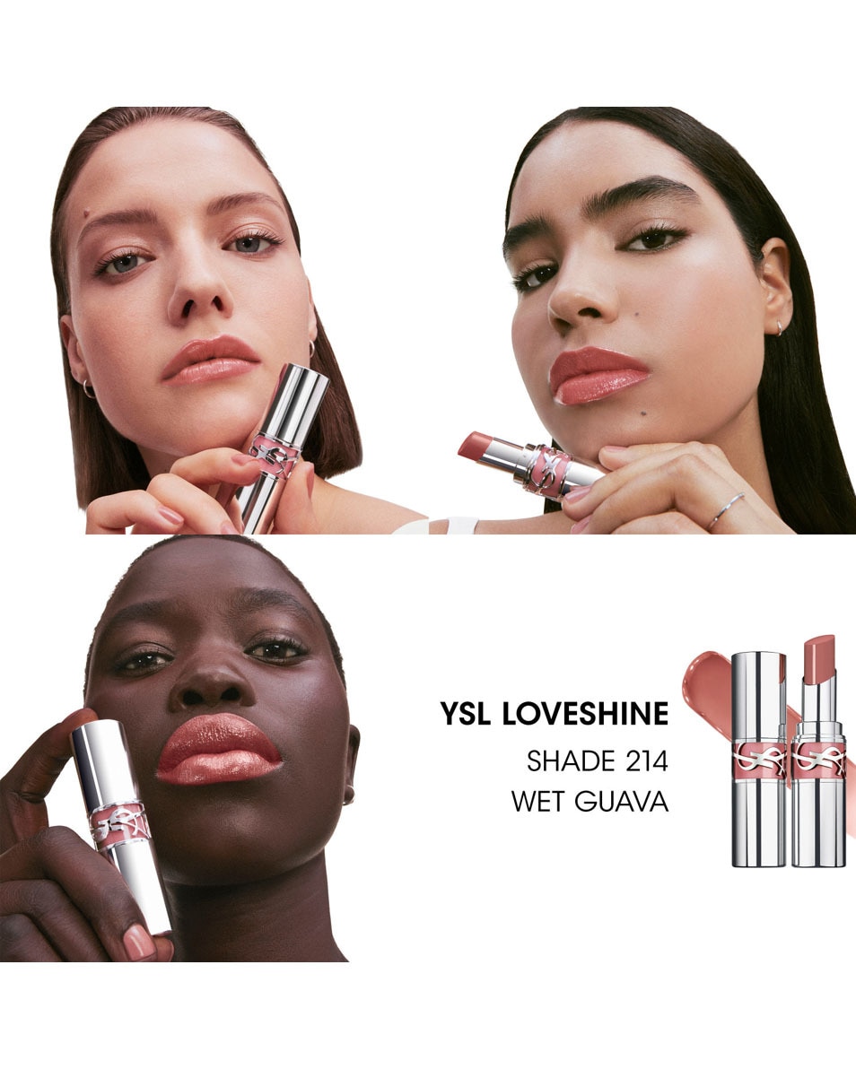 YVES SAINT LAURENT Ysl Loveshine Rouge À Lèvres Brillant & Soin 214 WET GUAVA 3