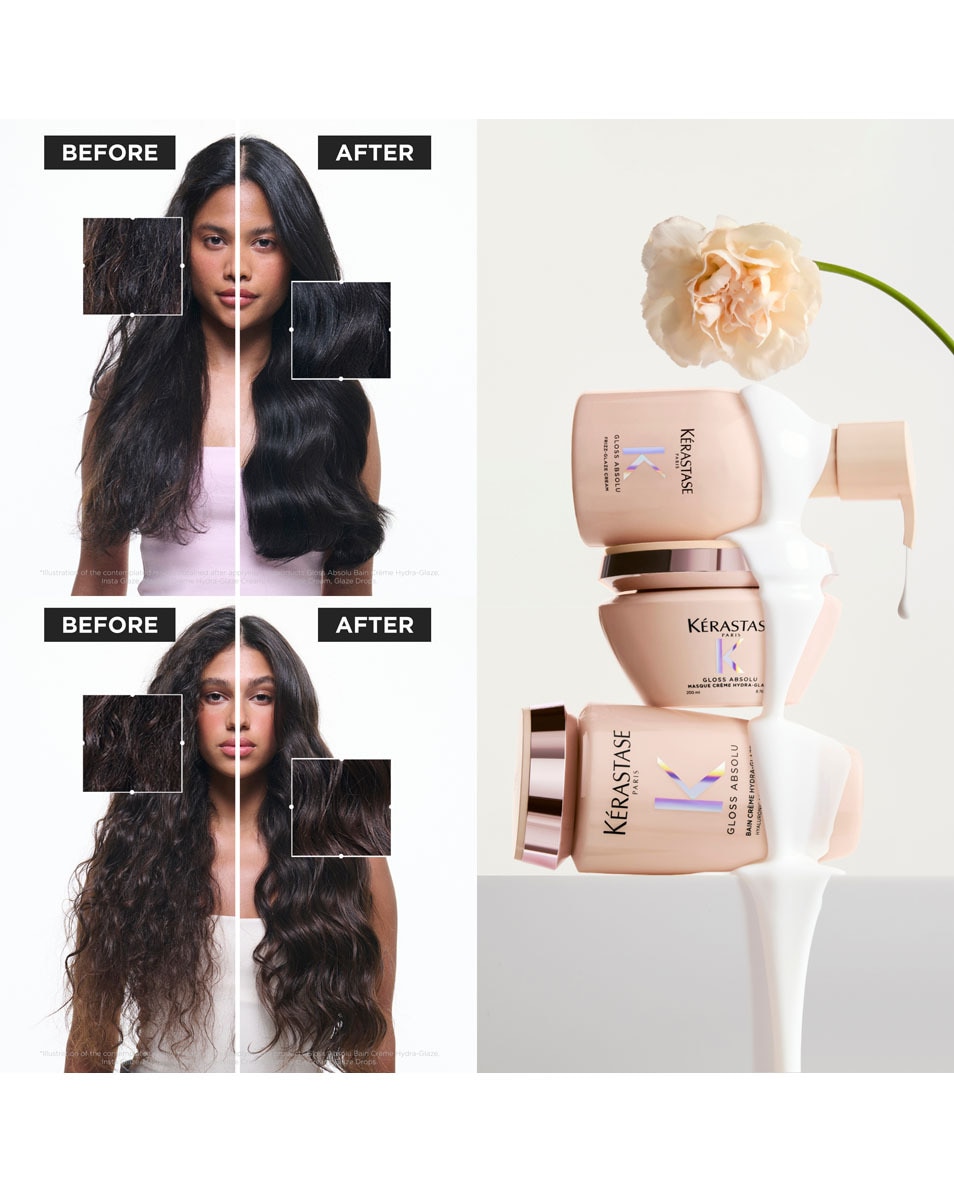 KÉRASTASE Gloss Absolu Frizz-Glaze Cream Crème coiffante anti-frisottis - Pour cheveux épais & crépus 250 ML 2