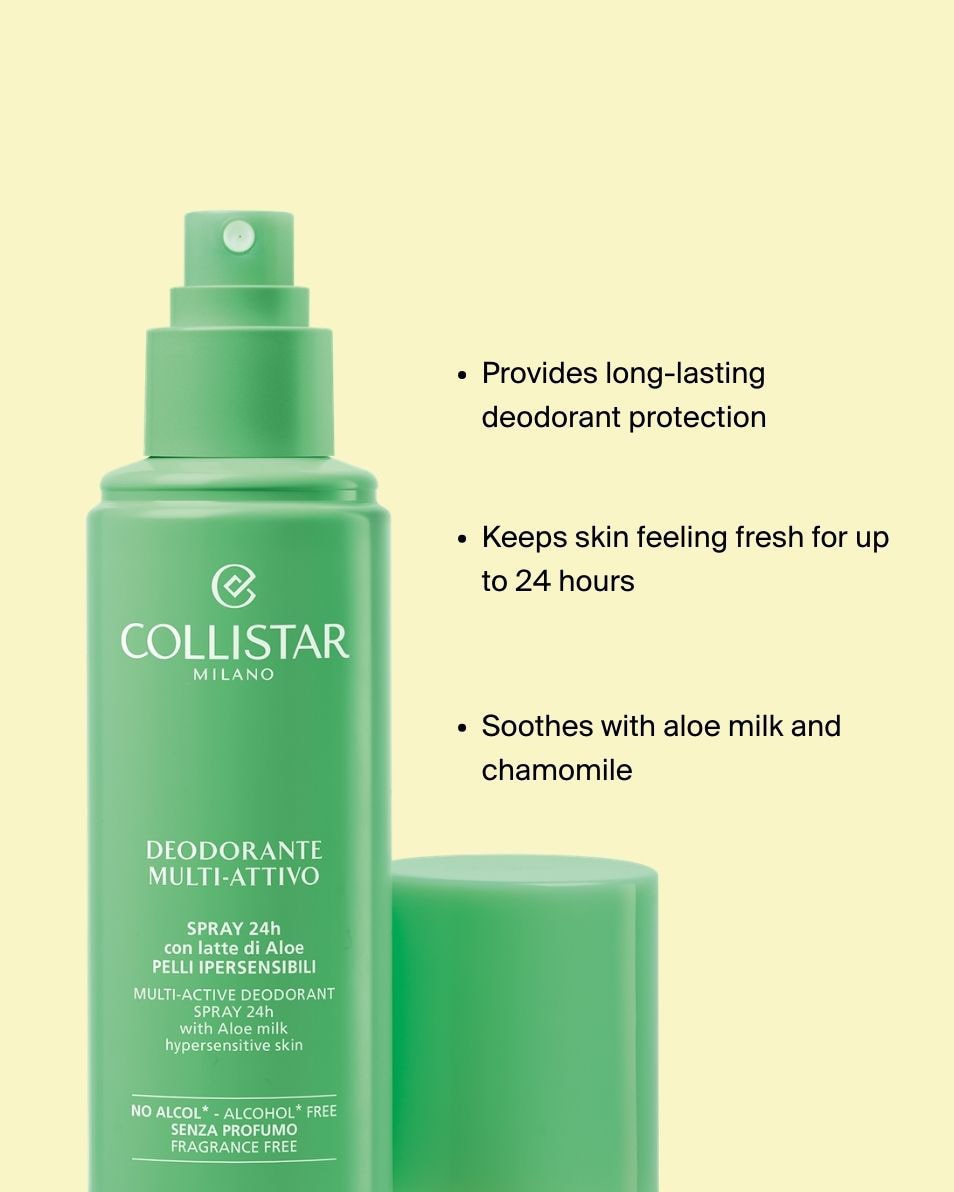 COLLISTAR Hydra-Illuminating Multi-Active Deodorant Spray 24H With Aloe Milk Hypersensitive Skin, Alcohol Free Fragrance Free 100 ML 3