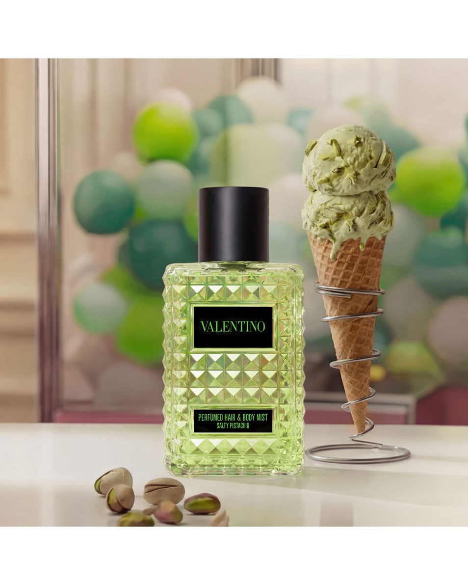 VALENTINO Born in Roma Salty Pistachio Hair & Body Mist – Bloemig amber parfum voor dames 100 ML