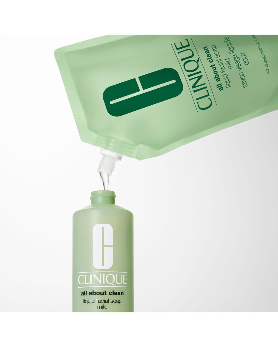 CLINIQUE All About Clean Navulling Zachte Vloeibare Gezichtszeep – Voor droge tot gemengde huid 400 ML 3