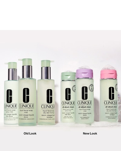 CLINIQUE ALL ABOUT CLEAN™ LIQUID FACIAL SOAP MILD - SKIN TYPE 3 & 4 CLEANSER - GEMENGDE TOT VETTE HUID - 3-STEP SYSTEM 200 ML