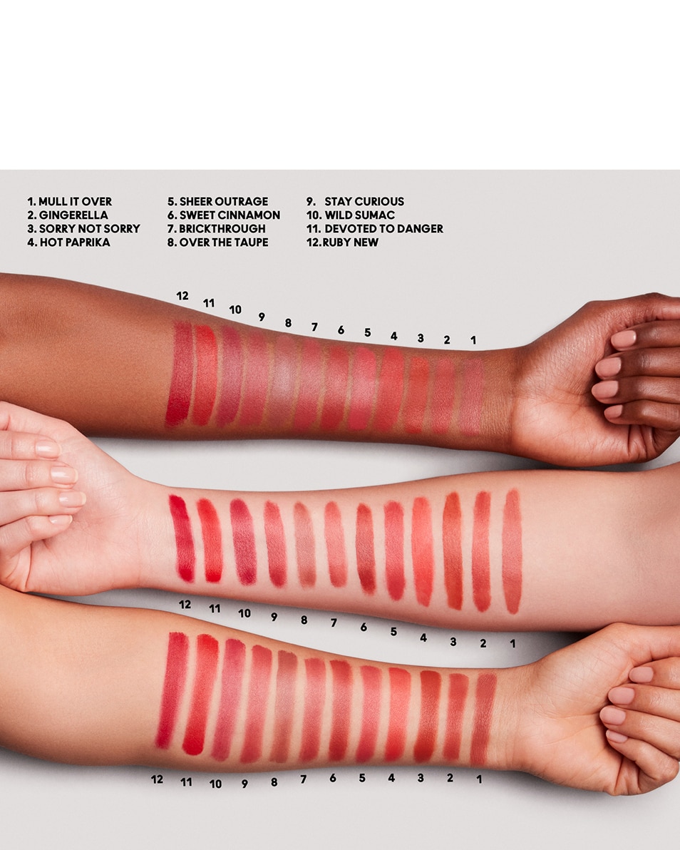 M.A.C POWDER KISS VELVET BLUR SLIM STICK ROUGE A LEVRES MAT HYDRATANT - TENUE LONGUE DUREE 12H Ruby new 4