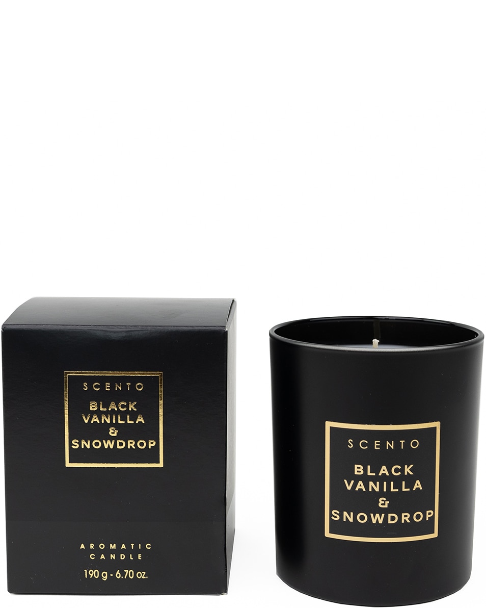 SCENTO Black Vanilla & Snowdrop Kleine Kaars 190 G 3
