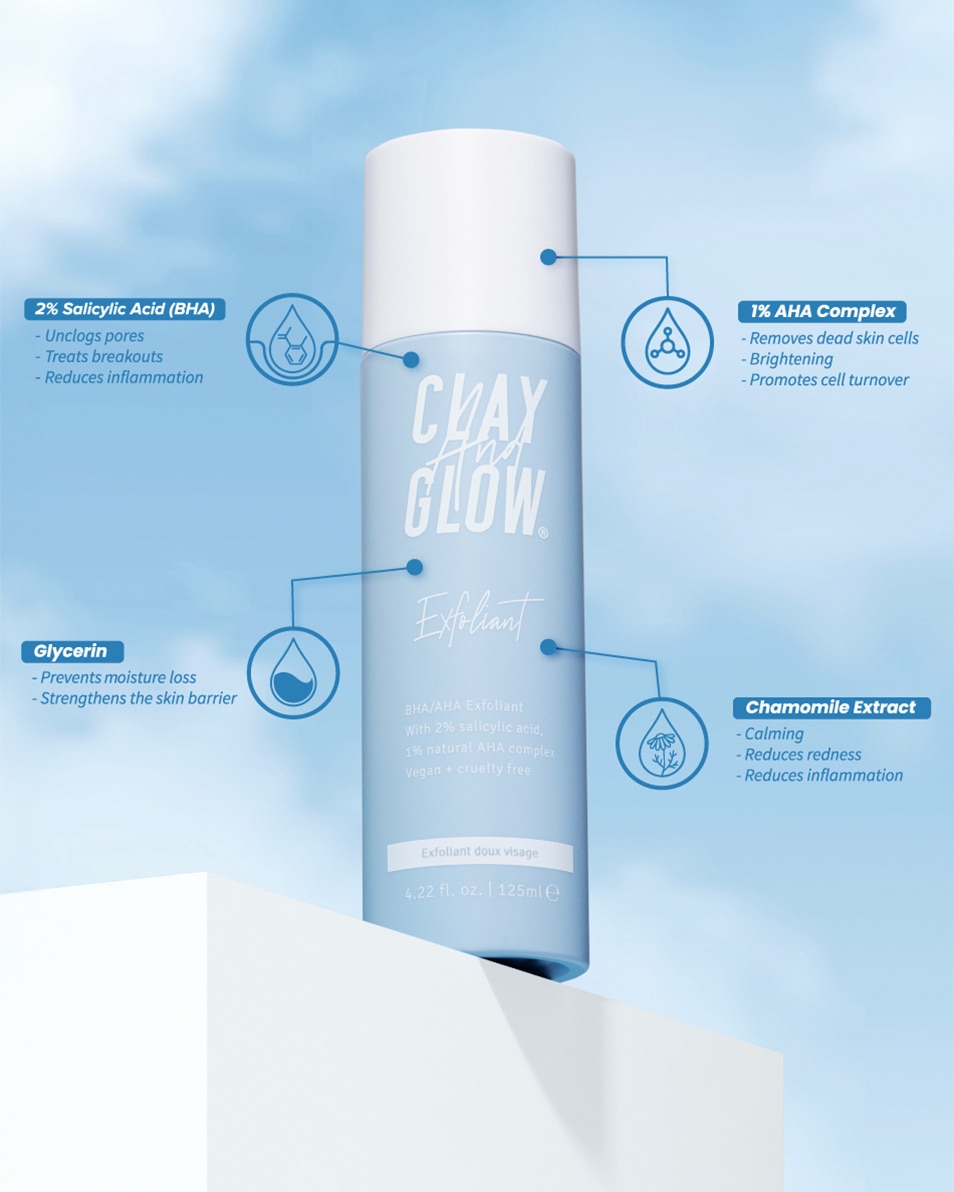 CLAY AND GLOW Exfoliant BHA/AHA Exfoliant 125 ML 4