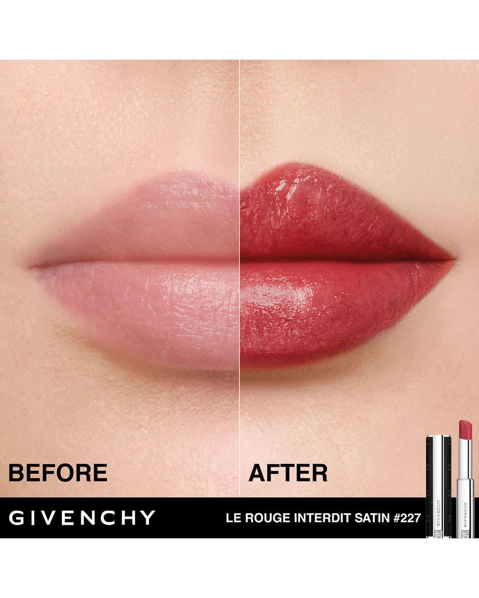 GIVENCHY COSMETICS LE ROUGE INTERDIT SATIN STRALENDE KLEUR - 24 UUR HYDRATATIE ROSE INFUSÉ 4