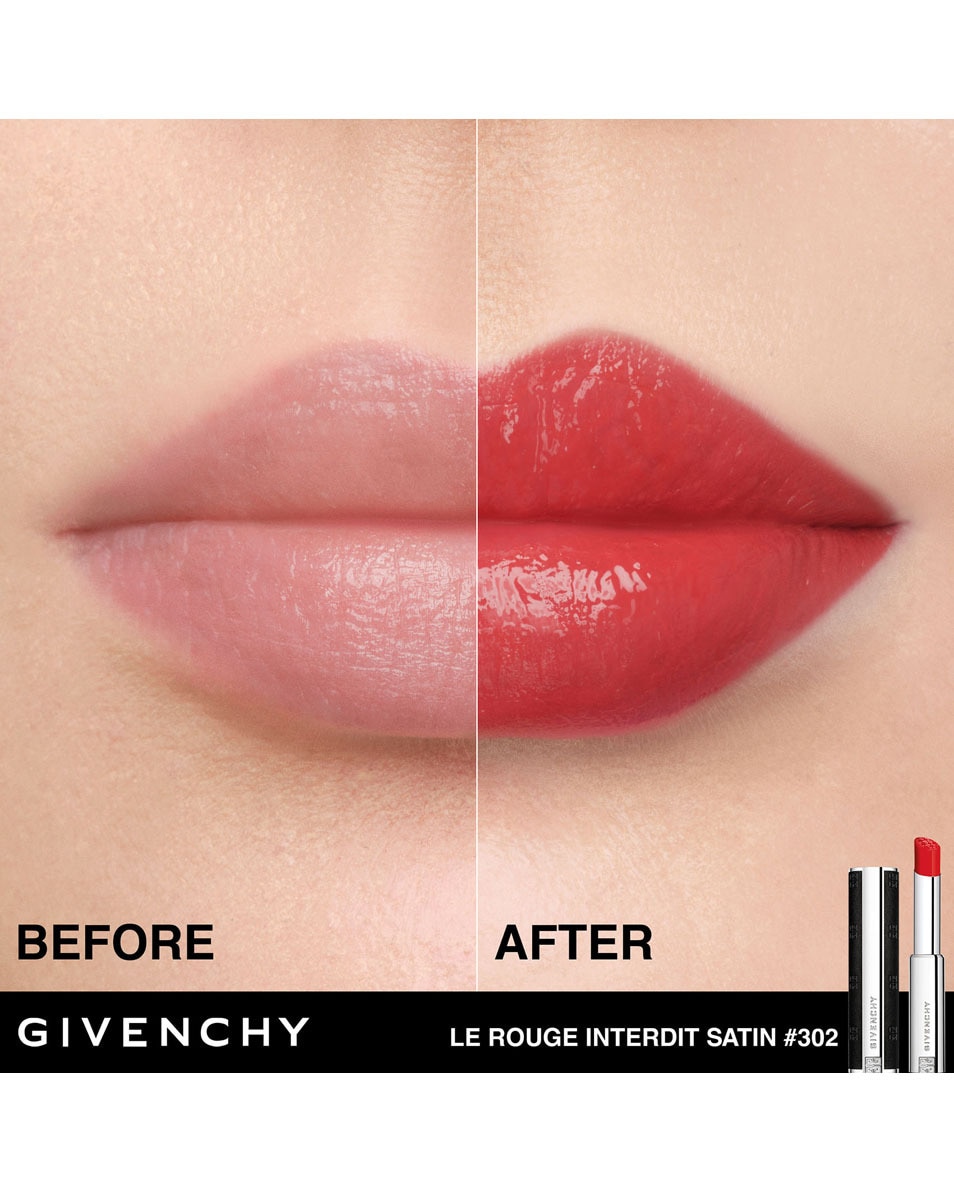 GIVENCHY COSMETICS LE ROUGE INTERDIT SATIN STRALENDE KLEUR - 24 UUR HYDRATATIE ROUGE VERMEIL 4