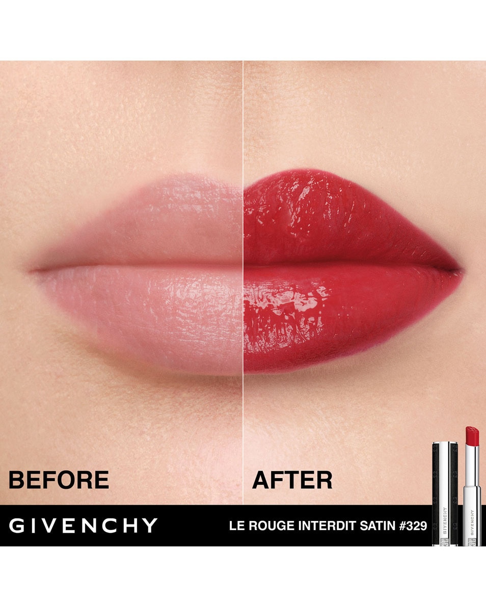 GIVENCHY COSMETICS LE ROUGE INTERDIT SATIN STRALENDE KLEUR - 24 UUR HYDRATATIE ROUGE ENFLAMMÉ 4