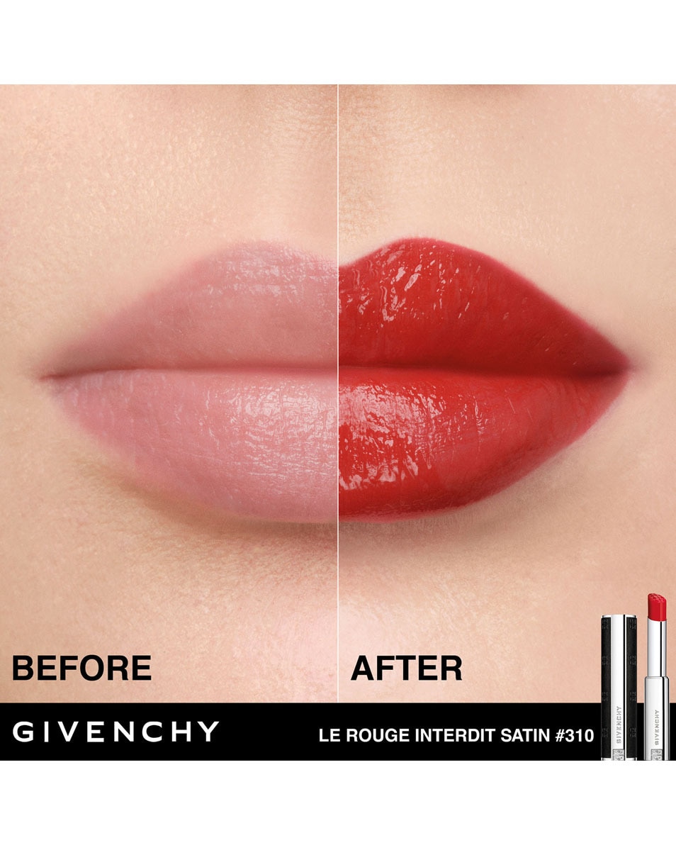 GIVENCHY COSMETICS LE ROUGE INTERDIT SATIN COULEUR ÉCLATANTE - 24H HYDRATATION ROUGE INCANDESCENT 4