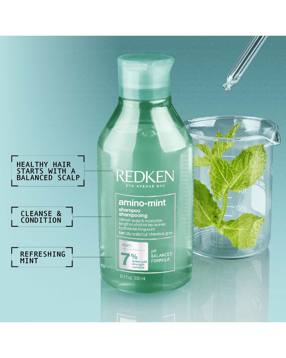 REDKEN Amino Mint Shampoo - verfrist & hydrateert 300 ML 4