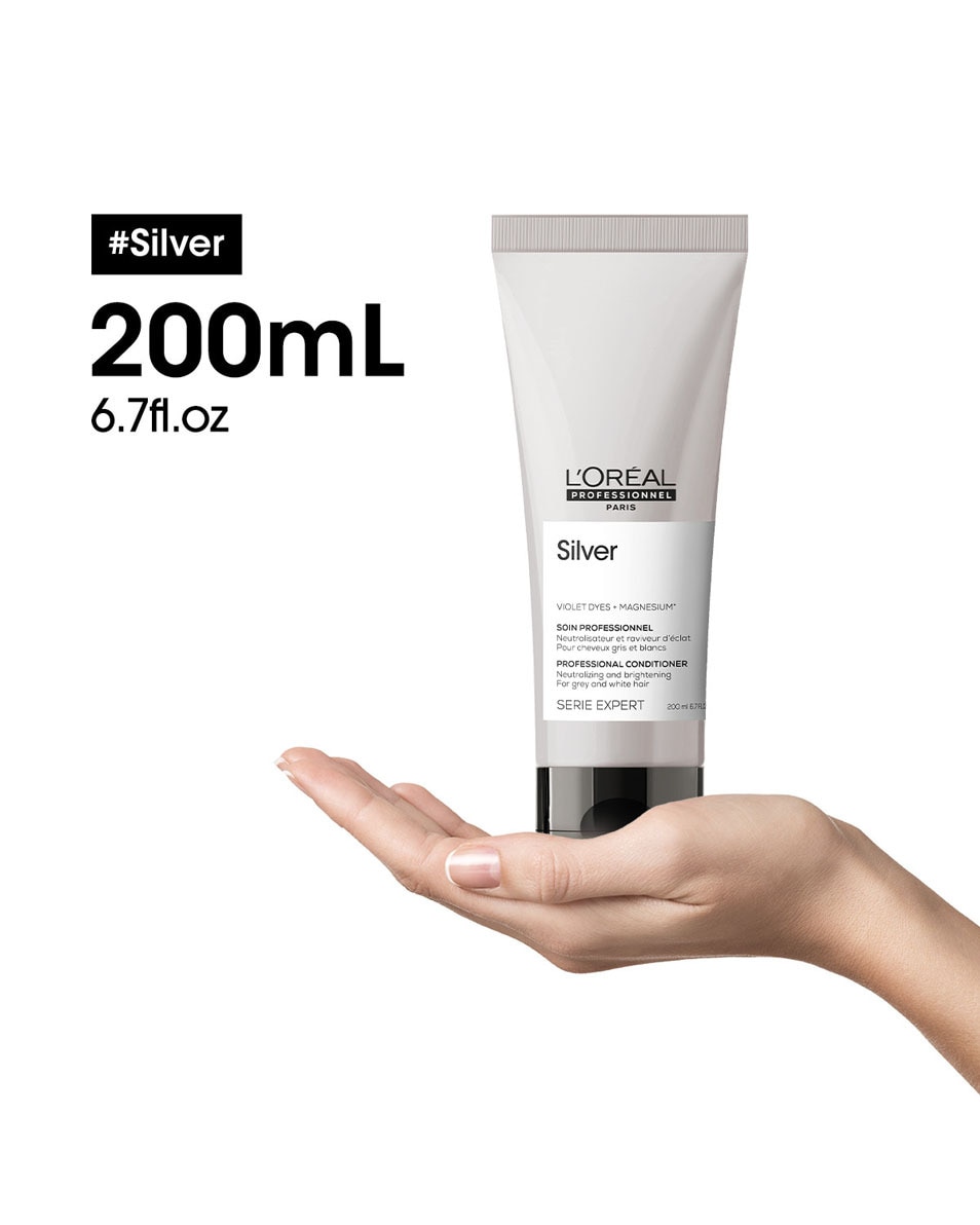 L'OREAL PROFESSIONNEL Silver Après-shampooing pour cheveux gris, blancs ou blond clair 200 ML 4