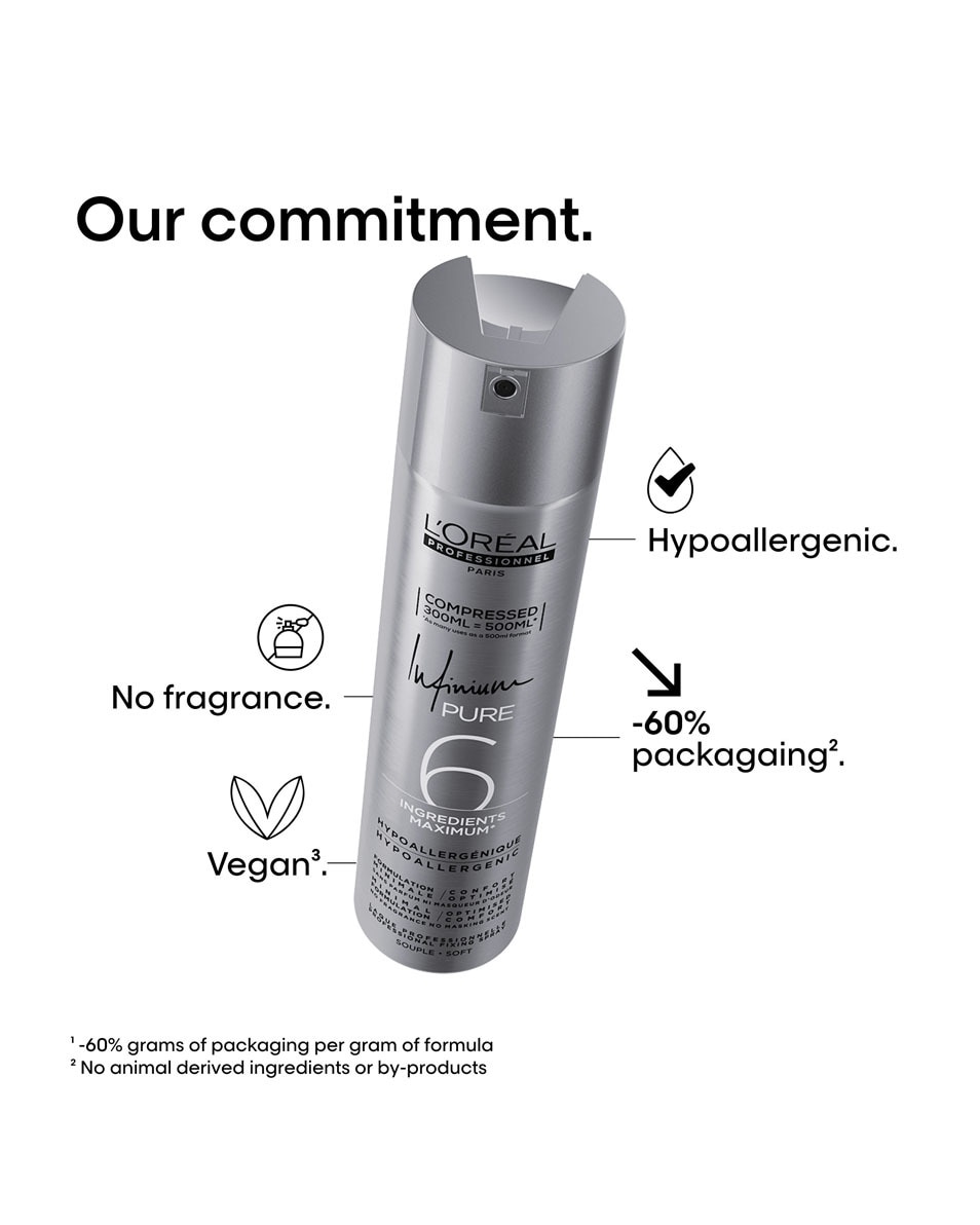 L'OREAL PROFESSIONNEL L'Oréal Professionnel Infinium Pure Soft Laque hypoallergénique à fixation légère 300 ML 4