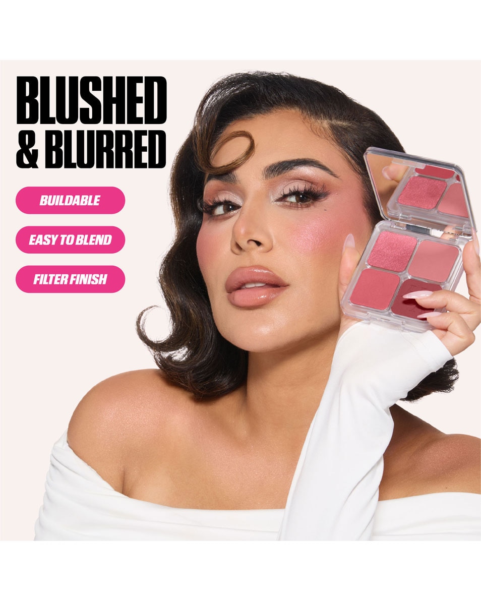 HUDA BEAUTY BLUSH FILTER Blurring Blushlighter Palette TOASTY PEACH 4