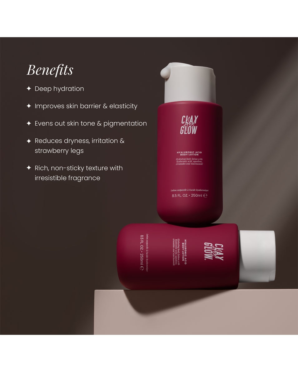 CLAY AND GLOW HYALURONIC ACID Hydraterende bodylotion 250 ML 3