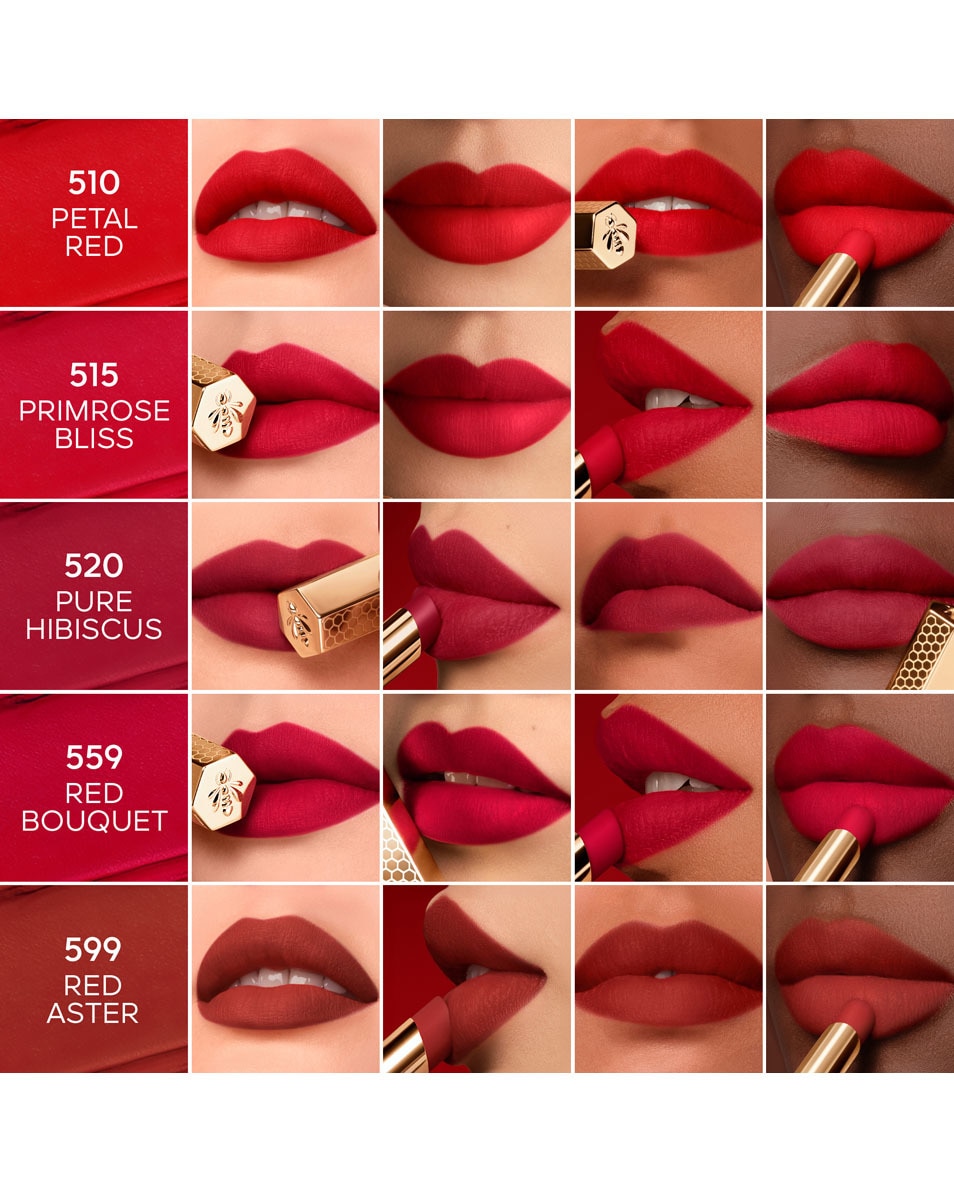 GUERLAIN Kiss Kiss Honey-Infused Intense Lipstick 599 RED ASTER 4