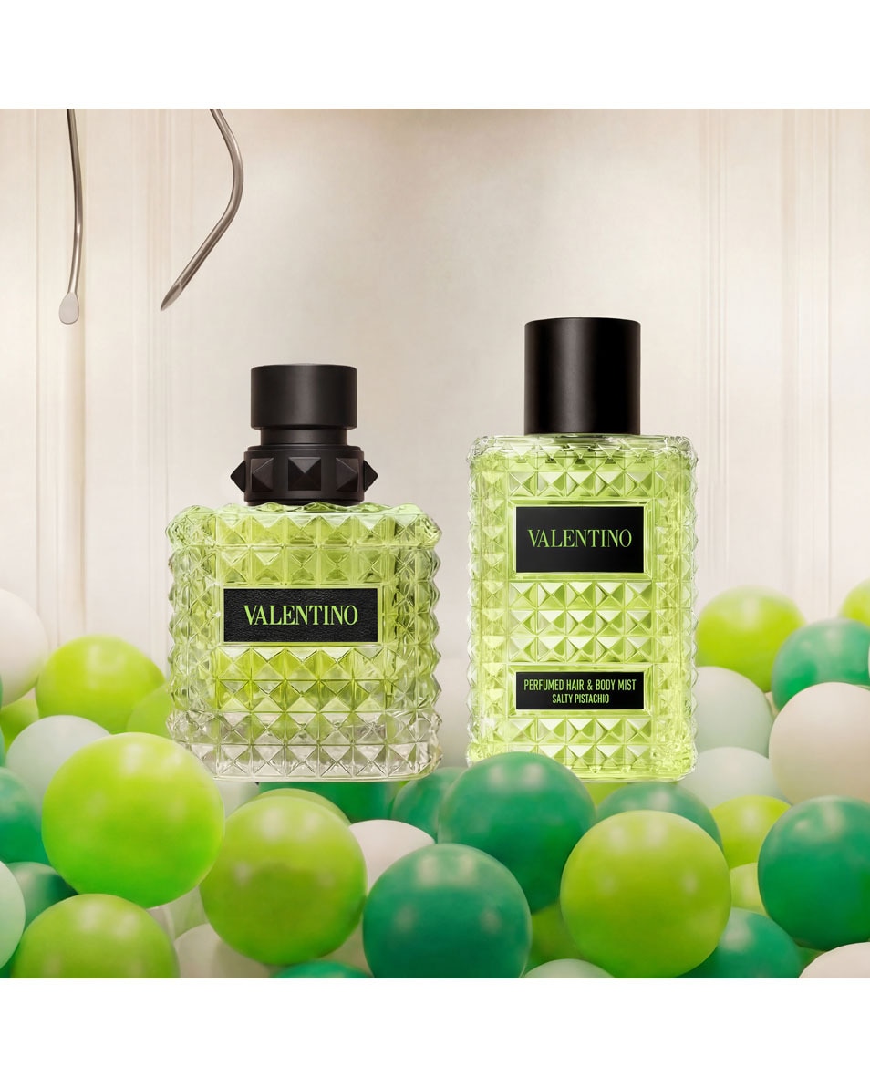 VALENTINO Born in Roma Salty Pistachio Hair & Body Mist – Bloemig amber parfum voor dames 100 ML