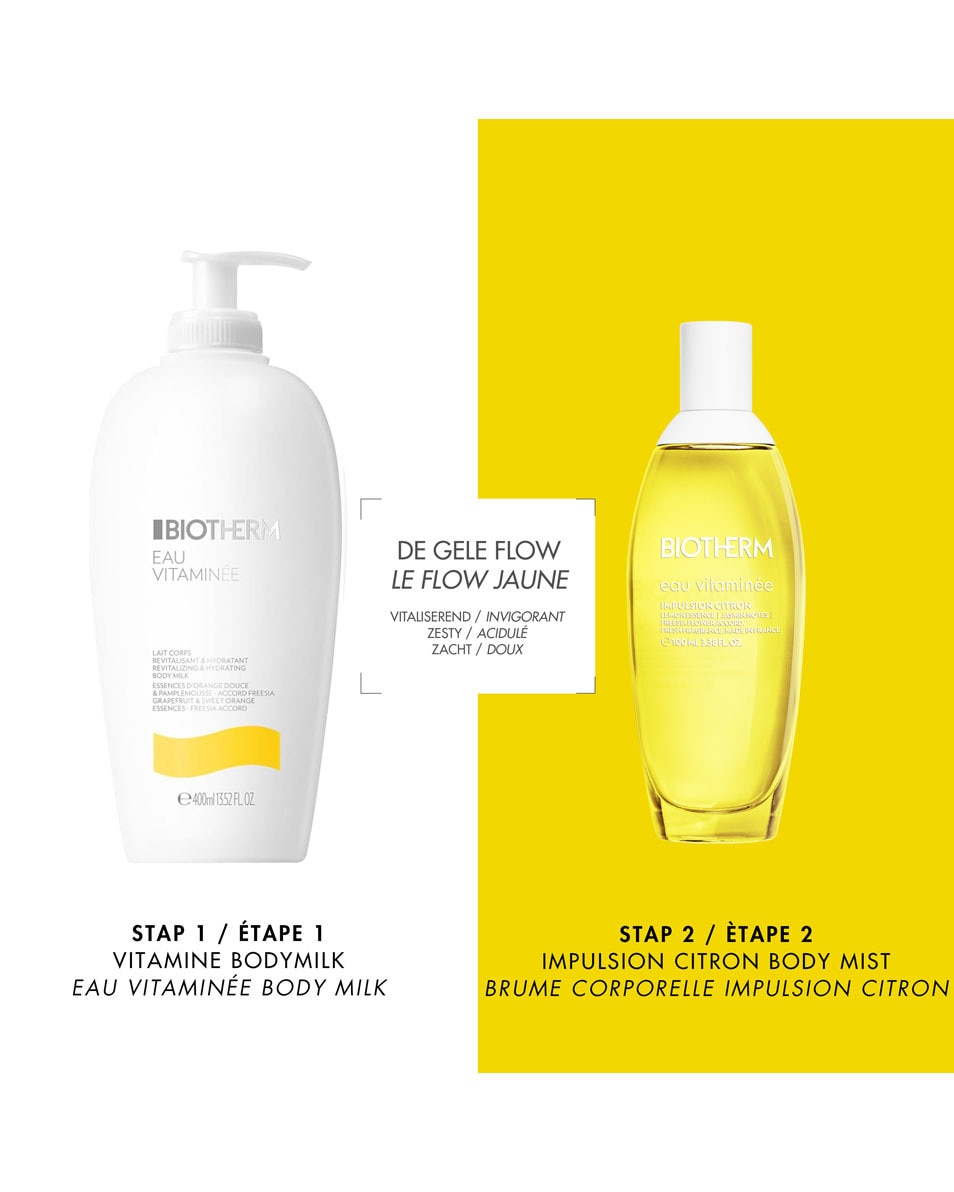 BIOTHERM Eau Vitaminée Impulsion Citron Brume Corps Rafraîchissante Agrumes – Notes de Citron, Freesia, Jasmin & Musc Blanc 100 ML