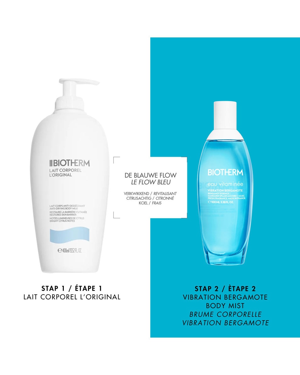 BIOTHERM Eau Vitaminée Vibration Bergamote Brume Corps Rafraîchissante – Notes de Bergamote, Mandarine, Gingembre & Musc Blan 100 ML