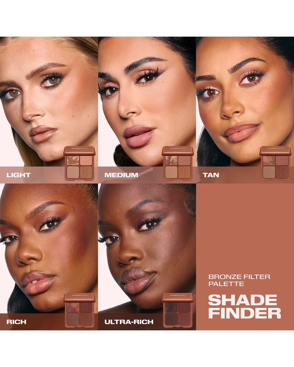 HUDA BEAUTY BRONZE FILTER PALETTE BRONZING AND CONTOUR QUAD LIGHT 4