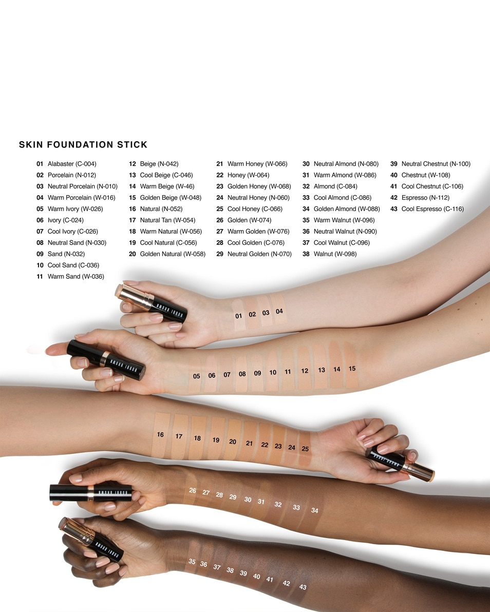 BOBBI BROWN SKIN FOUNDATION STICK HYDRATERENDE FOUNDATION- WATERPROOF- ALLE HUIDTYPES WARM BEIGE 4