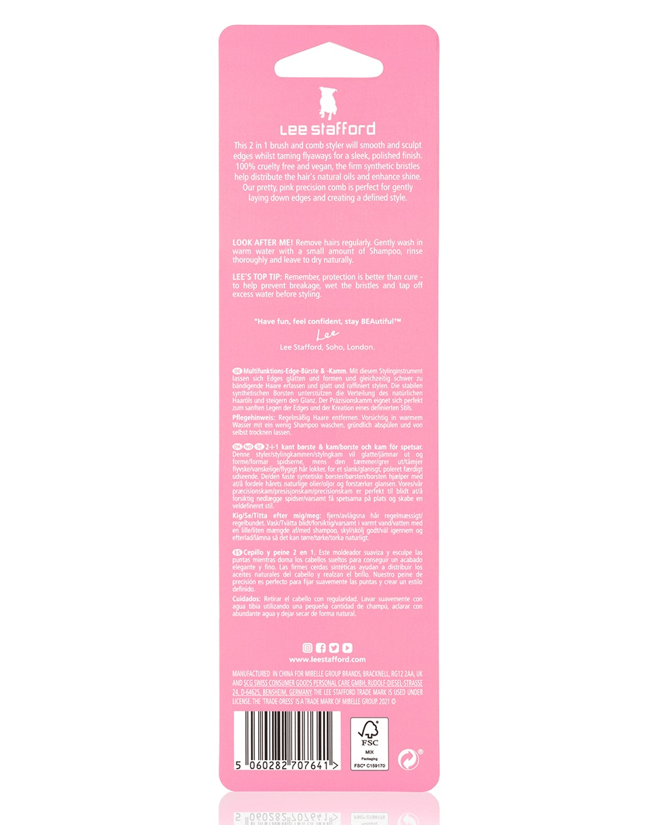 LEE STAFFORD ACCESSORIES 2 IN 1 EDGE BRUSH & COMB 1 ST 3