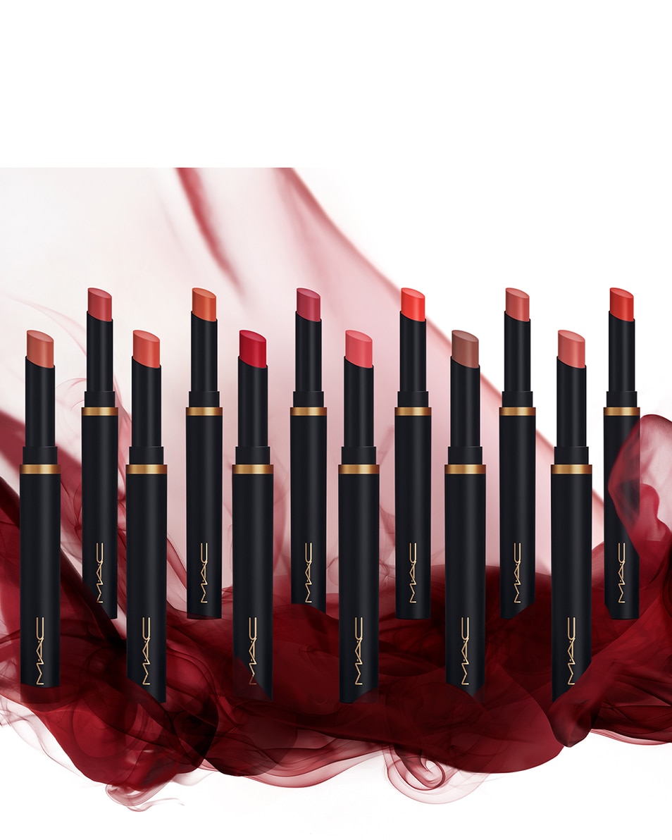 M.A.C POWDER KISS VELVET BLUR SLIM STICK ROUGE A LEVRES MAT HYDRATANT - TENUE LONGUE DUREE 12H Over The Taupe 5