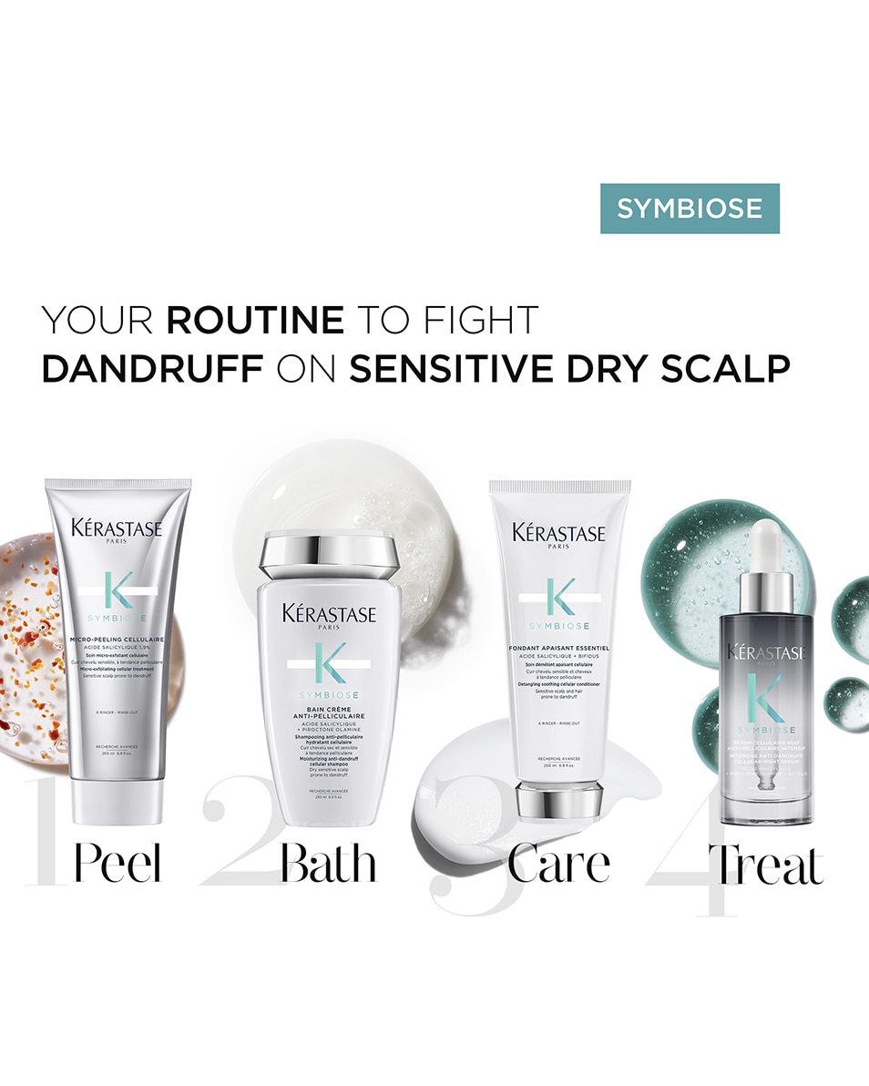 KÉRASTASE SYMBIOSE MICRO-PEELING CELLULAIRE Micro-exfoliërende cellulaire anti-roos pre-shampoo verzorging 200 ML 5