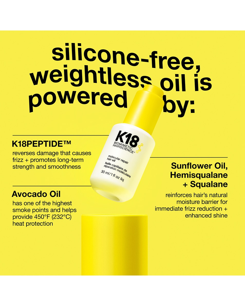 K18 MOLECULAR REPAIR HUILE CAPILLAIRE DE RÉPARATION MOLÉCULAIRE 30 ML 5